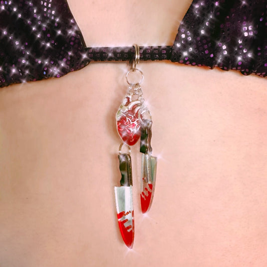 ‘Femme Fatale’ Kini Charm (Knives/Bloody Heart)