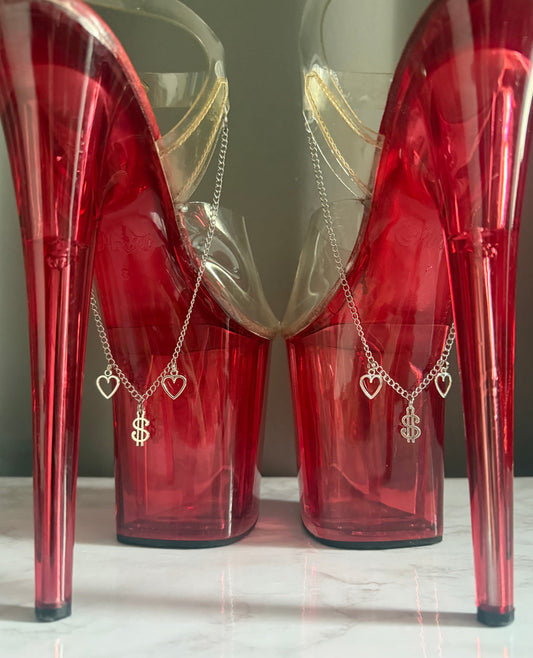 ‘Love & Money’ Shoe Chains (Dollar Sign Single Chain)