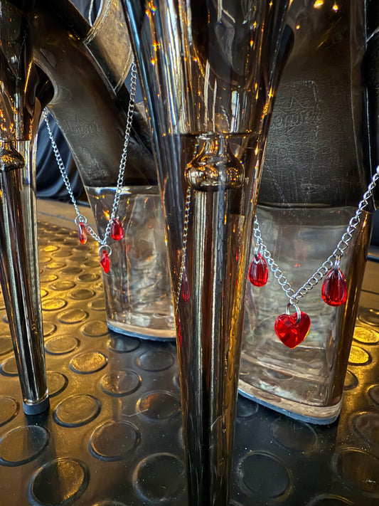 ‘Morticia’ Bleeding Heart Shoe Chains