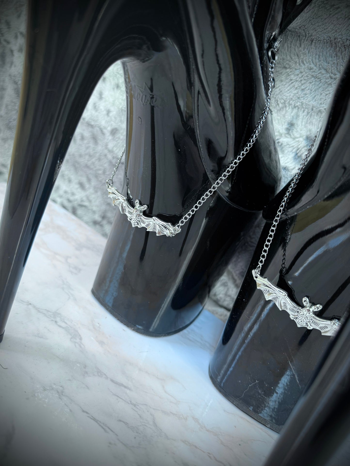 ‘Morticia’ Boot Chains (Vampire Bat)