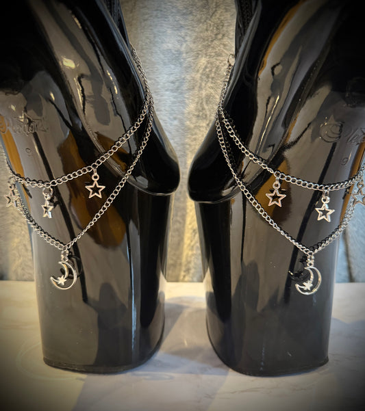 ‘Star Struck’ Boot Chains (Crescent Moon Double Chains)