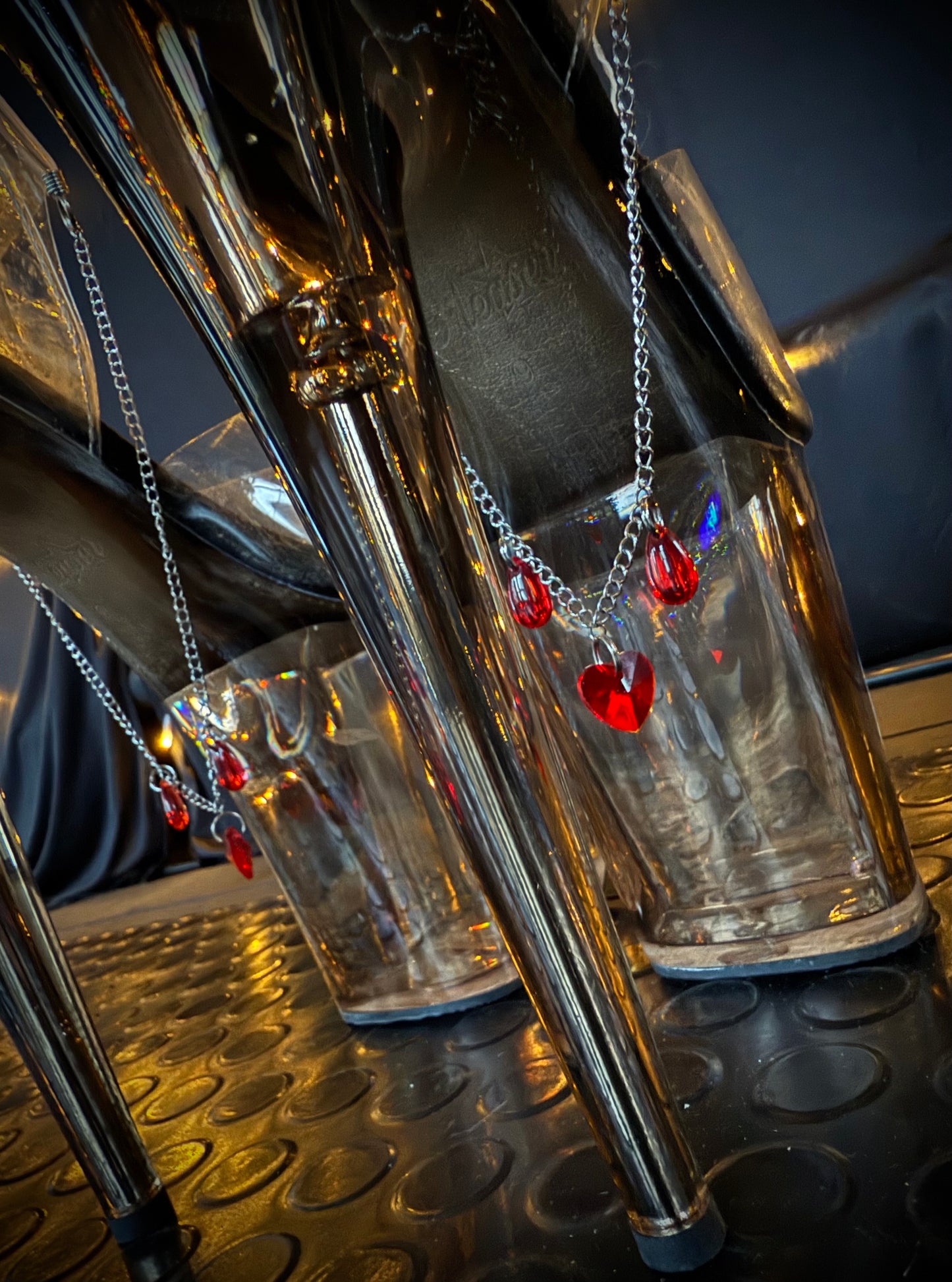 ‘Morticia’ Bleeding Heart Shoe Chains