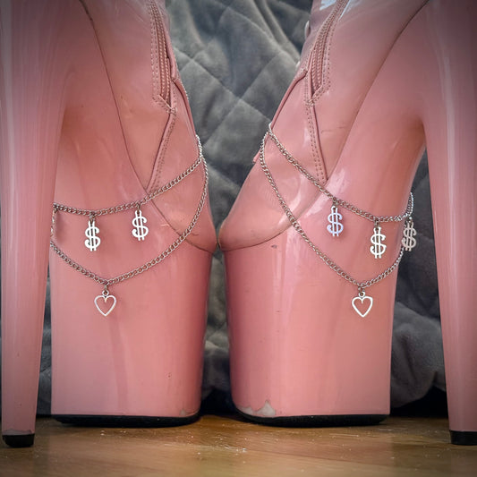 ‘Love & Money’ Boot Chains (Dollar Sign Double Chains)