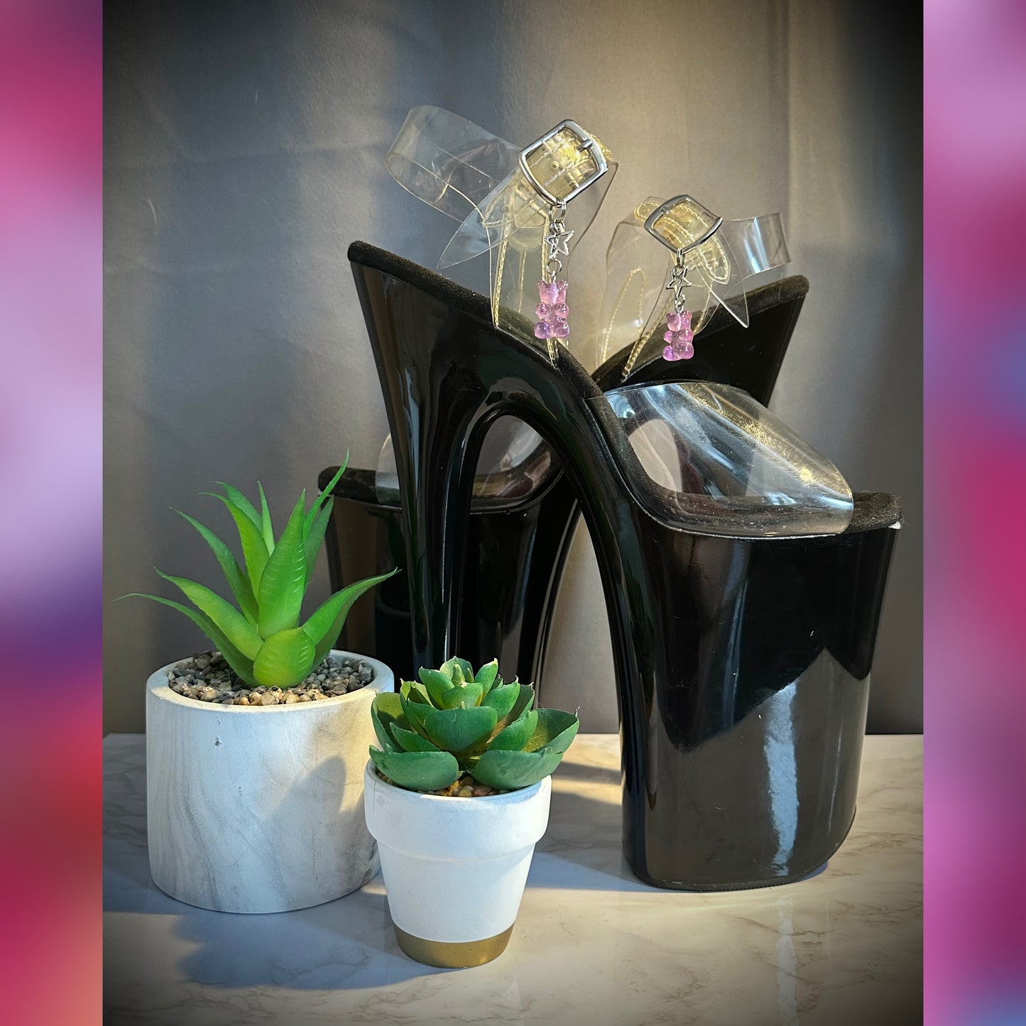 ‘Yummy Gummy’ Heel Charms (Dark Pink/Blue)